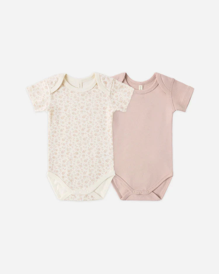 Short Sleeve Bodysuit Pack | Ditsy, Blush | Quincy Mae