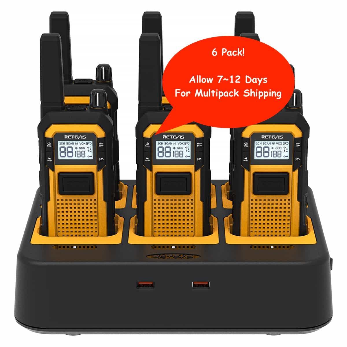 Retevis RB48 Premium Heavy Duty Full Power License Free Construction Job-site Two Way Walkie Talkie Radio