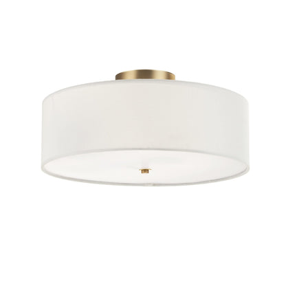 Globe Electric 60998 Kyle 2-Light Flush Mount Ceiling Light, Matte Brass, White Linen Shade 🍁 All In One Marketplace Canada