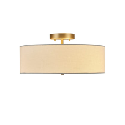 Globe Electric 60998 Kyle 2-Light Flush Mount Ceiling Light, Matte Brass, White Linen Shade 🍁 All In One Marketplace Canada