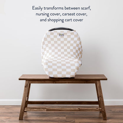 Itzy Ritzy 4-in-1 Nursing Cover, Car Seat Cover, Shopping Cart Cover & Infinity Scarf – Breathable, Multi-Use Nursing Cover Up for Breastfeeding, Carseat Canopy & Stroller Cover (Checkerboard) 🍁 All In One Marketplace Canada