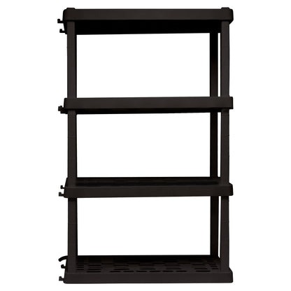 Koolatron Oscar Heavy Duty Plastic Storage Shelves- for Garage, Kitchen, Bathroom Basement, Kids Room, Toys,Stackable 4-Tier Black, Organizer Rack for Books Shoes, Pantry, Cleaning, Made in Canada 🍁 All In One Marketplace Canada
