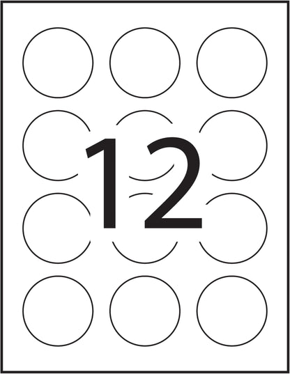 Avery Matte White Round Labels, 2" Label, for Laser/Inkjet Printers, Easy Peel, Print to Edge, 120 Permanent White Labels, Apply on Paper/Cardboard/Metal/Glass/Plastic, (22859) Made in Canada 🍁 All In One Marketplace Canada