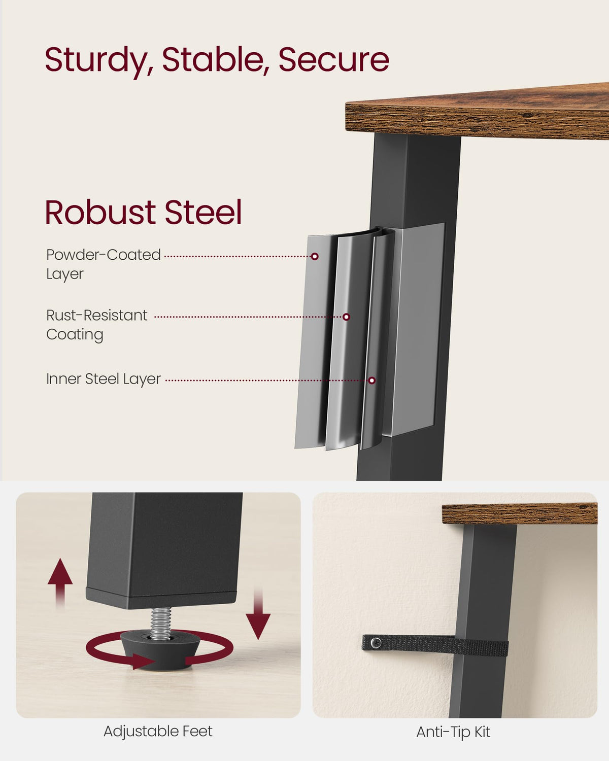 VASAGLE Corner Shelf Stand, 4-Tier Corner Bookshelf, Industrial Ladder Shelf, Plant Stand for Living Room, Office, Kitchen, Rustic Brown and Matte Black ULLS34X 🍁 All In One Marketplace Canada