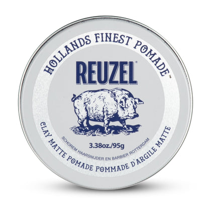 Reuzel Clay Matte Pomade, Medium Hold Matte Finish Hair Styling Clay, Lightweight & Flexible Texturizing Pomade for Volume & Definition With Aloe Vera & Vitamin E, 95g 🍁 All In One Marketplace Canada