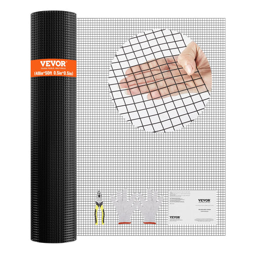 VEVOR Hardware Cloth, 48'' x 50' Galvanized Wire Mesh Roll, 19 Gauge Chicken Wire Fence Roll, Vinyl Coating Metal Wire Mesh for Chicken Coop Barrier, Rabbit Snake Fences, Poultry Enclosures 🍁 All In One Marketplace Canada