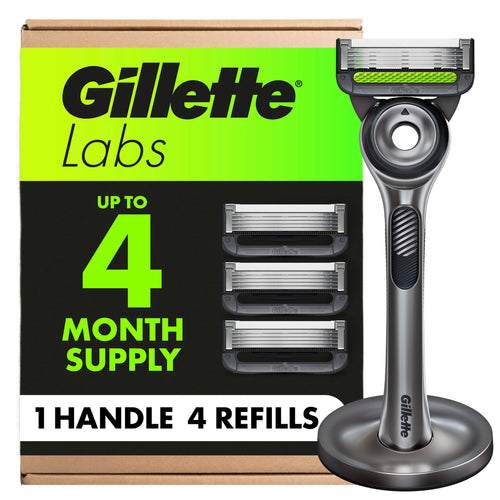 Gillette Razor Blades for Men, Gillette Labs Exfoliating Razors 5-Blade, 1 Handle + 4 Refill + Premium Magnetic Stand 🍁 All In One Marketplace Canada