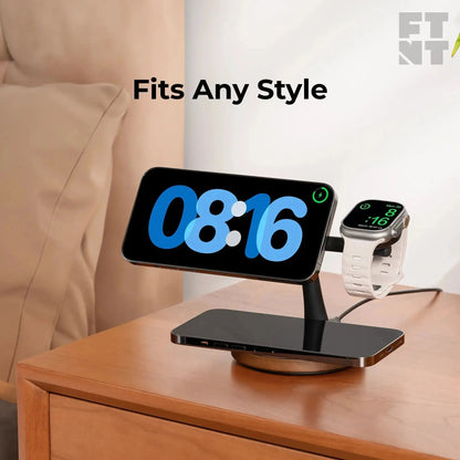 ZenStand 3-in-1 Wood MagSafe-compatible Wireless Charging Stand