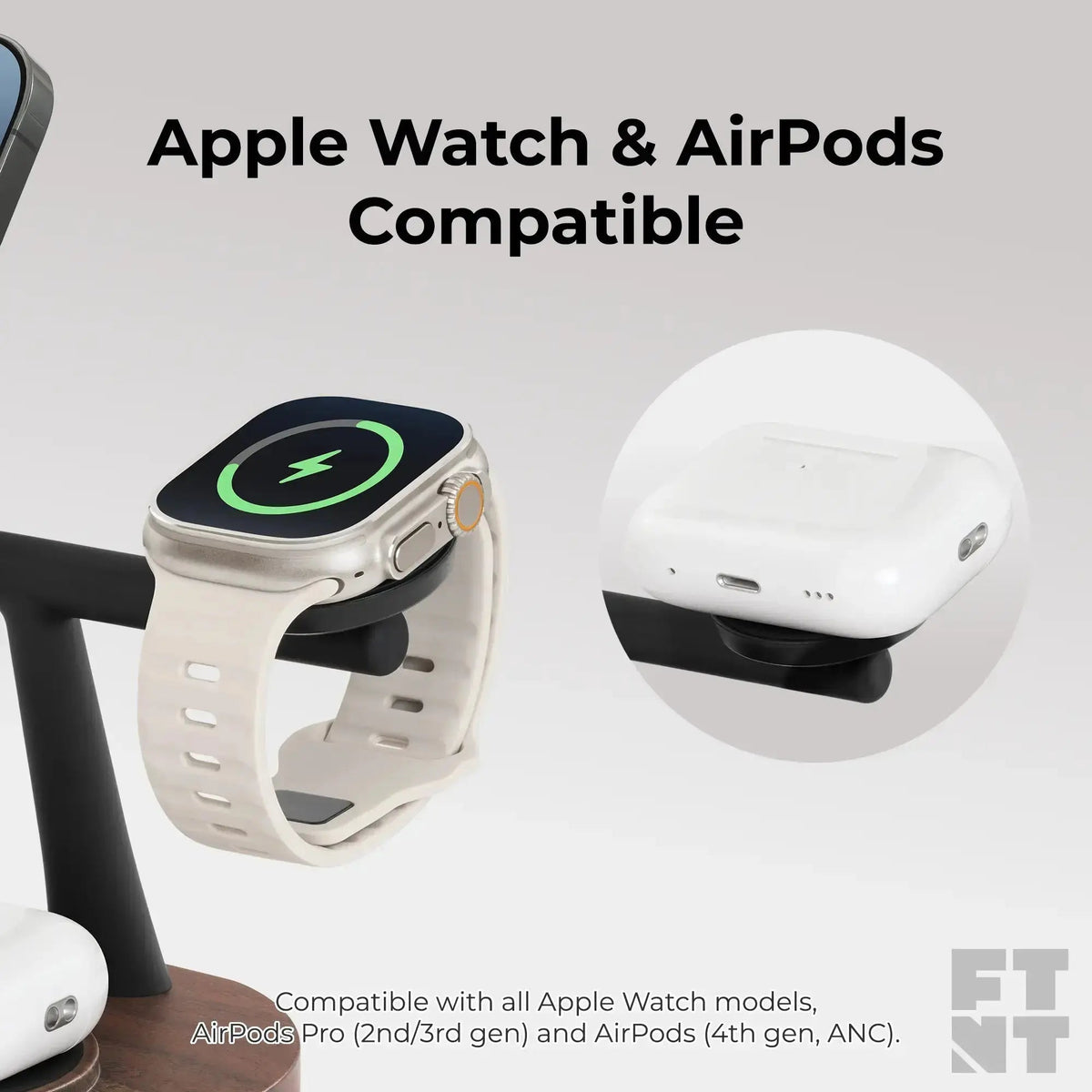 ZenStand 3-in-1 Wood MagSafe-compatible Wireless Charging Stand