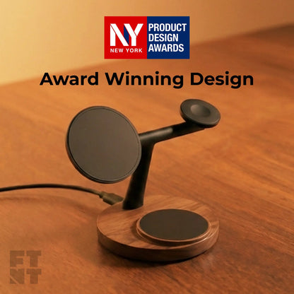 ZenStand 3-in-1 Wood MagSafe-compatible Wireless Charging Stand