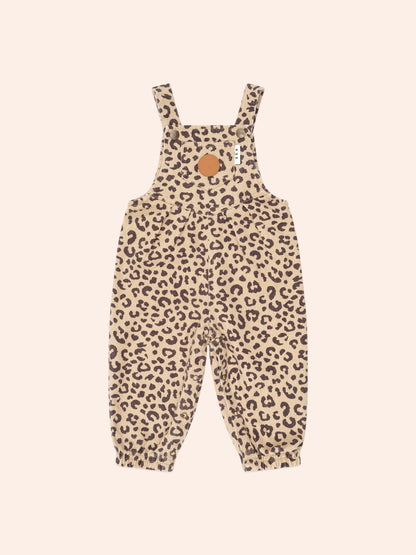 Leopard Print Denim Overalls | Huxbaby