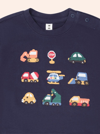 Construction Tee | Navy | Huxbaby