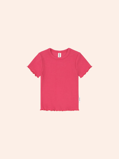 Cherry Rib Tee | Cherry | Huxbaby