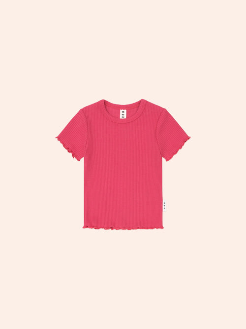 Cherry Rib Tee | Cherry | Huxbaby