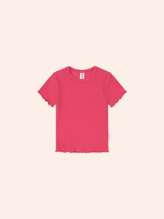 Cherry Rib Tee | Cherry | Huxbaby