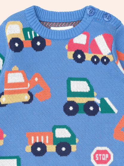Construction Pullover | Nautical Blue | Huxbaby