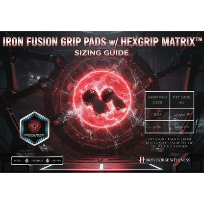 IronHorse Wellness IRON FUSION GRIP PADS, 1 Pair