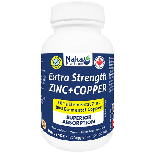 Naka Platinum EXTRA STRENGTH ZINC+COPPER, 120 VCaps