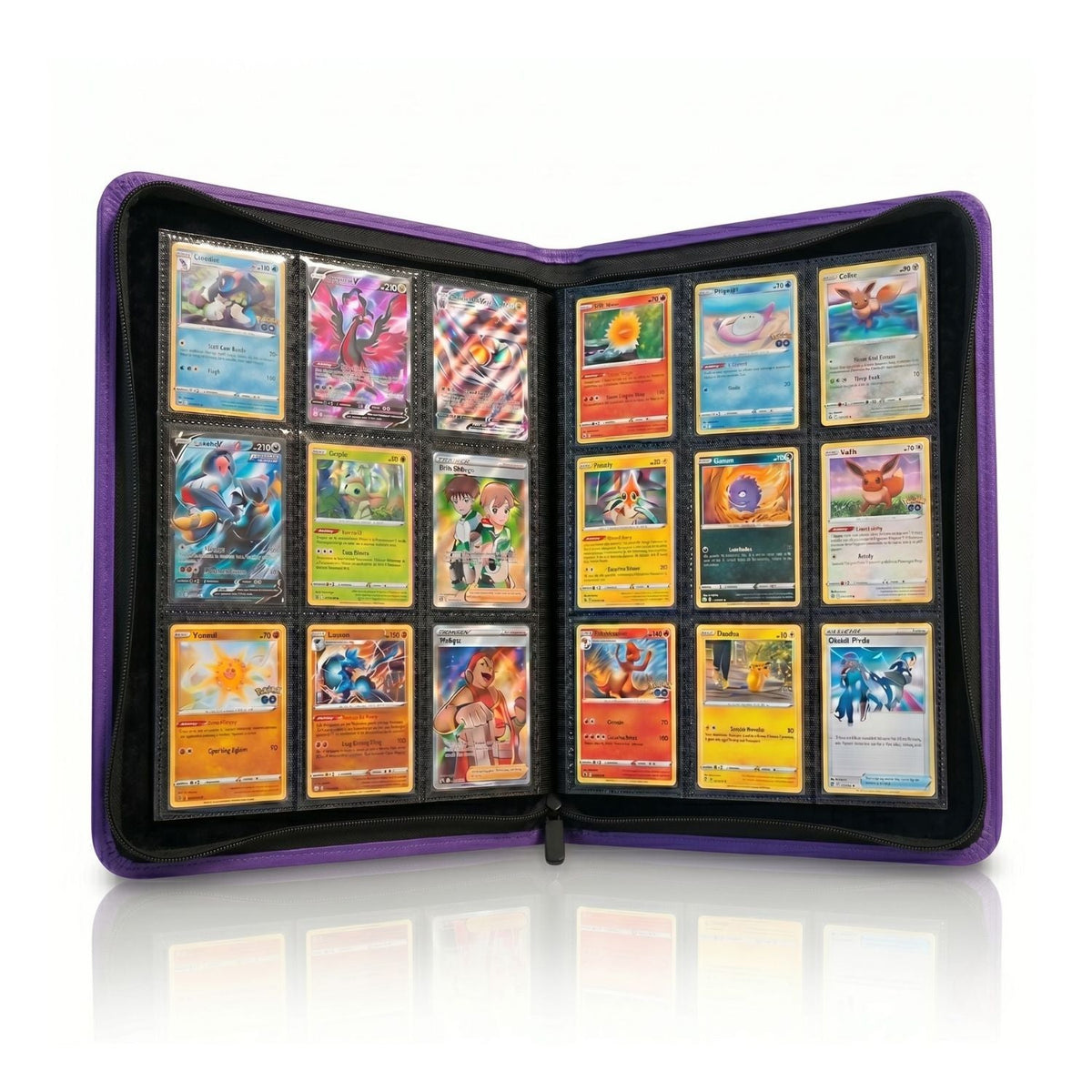 EVORETRO 9-Pocket Zip-Up Trading Card Zipper Binder for 360 cards