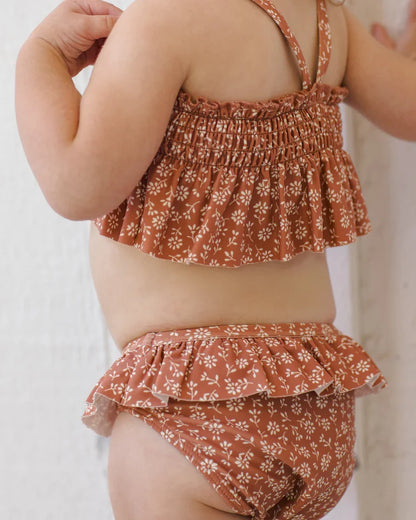 Smocked Ruffle Bikini | Poppy Floral | Quincy Mae