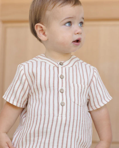 Jaxson Shirt | Vintage Stripe | Quincy Mae