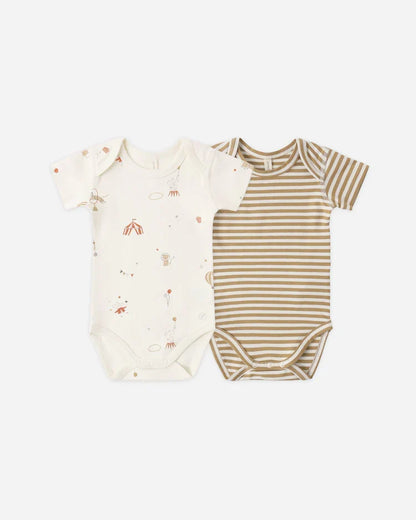 Short Sleeve Bodysuit Pack | Carnival, Honey Stripe | Quincy Mae