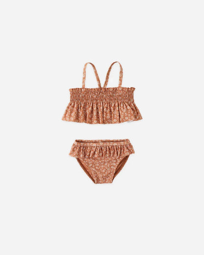 Smocked Ruffle Bikini | Poppy Floral | Quincy Mae