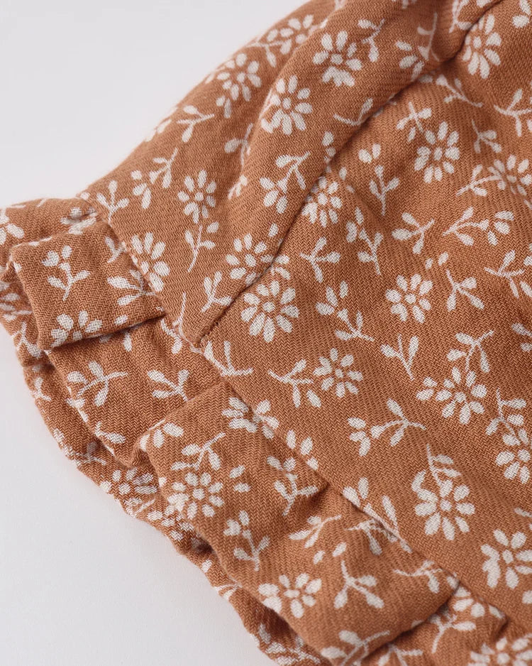 Woven Ruffle Bonnet | Poppy Floral | Quincy Mae