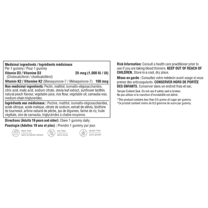 Youtheory VITAMIN K2+D3 ZERO SUGAR GUMMIES, 60 Gummies