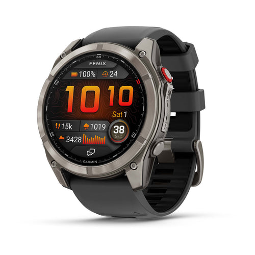 fēnix® 8 Pro – 51 mm AMOLED Sapphire Titanium with Graphite/Black Silicone Band