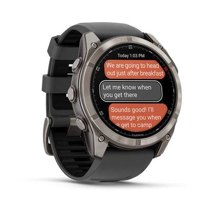 fēnix® 8 Pro – 51 mm AMOLED Sapphire Titanium with Graphite/Black Silicone Band