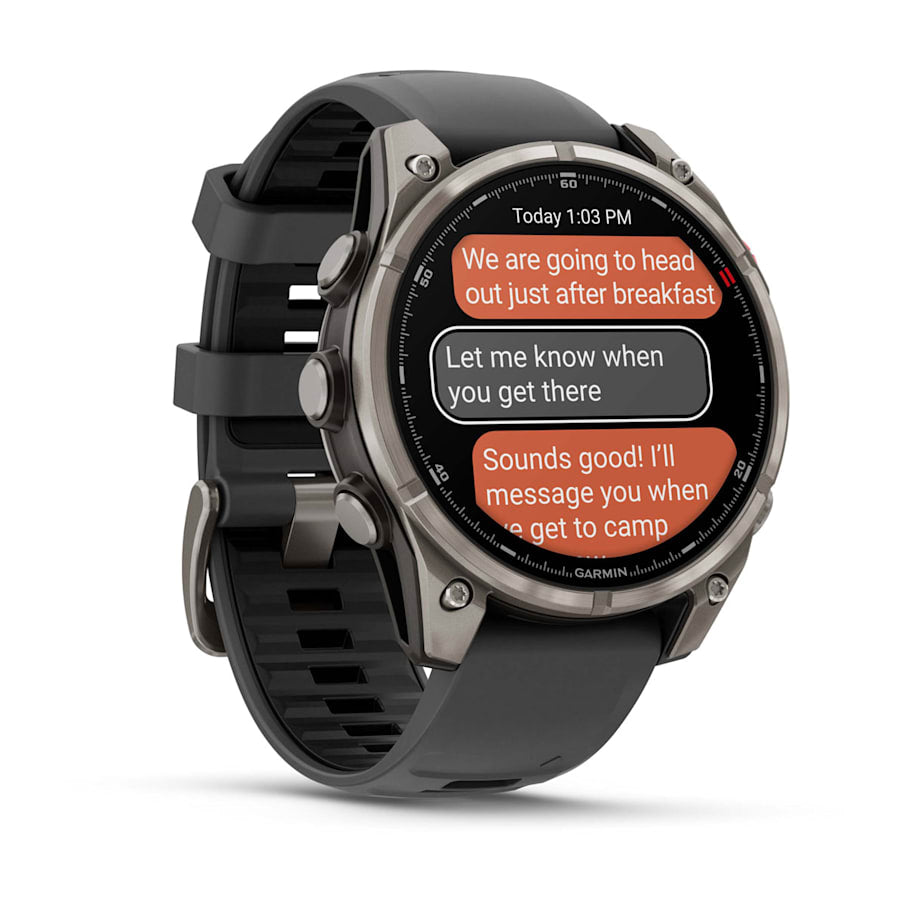 fēnix® 8 Pro – 47 mm, AMOLED Sapphire Titanium with Graphite/Black Silicone Band