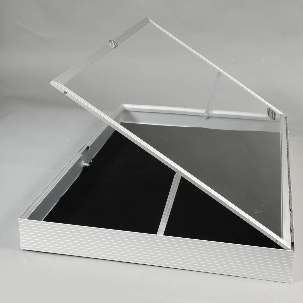 EVORETRO Lockable Display Case 36 x 24 x 4" Silver– Secure Showcase for Collectibles