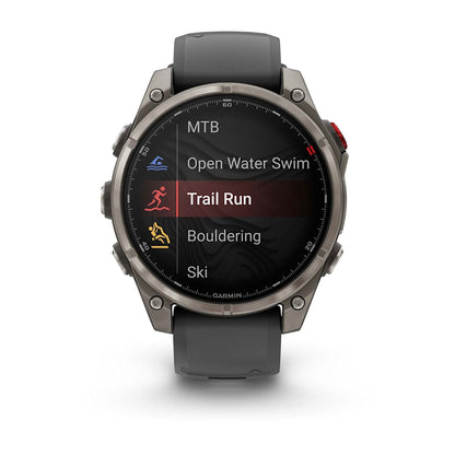fēnix® 8 Pro – 47 mm, AMOLED Sapphire Titanium with Graphite/Black Silicone Band