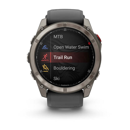 fēnix® 8 Pro – 51 mm AMOLED Sapphire Titanium with Graphite/Black Silicone Band