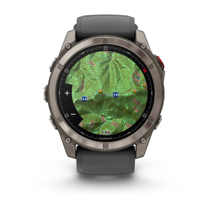 fēnix® 8 Pro – 51 mm AMOLED Sapphire Titanium with Graphite/Black Silicone Band