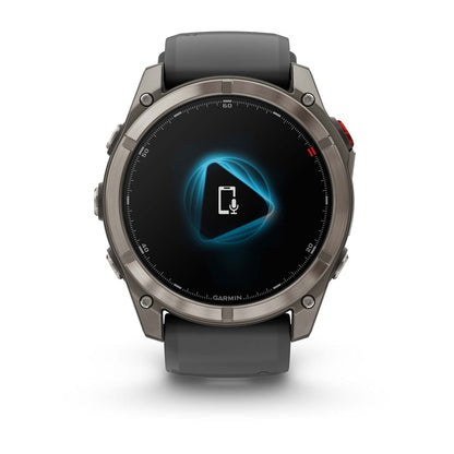 fēnix® 8 Pro – 51 mm AMOLED Sapphire Titanium with Graphite/Black Silicone Band