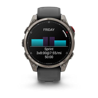 fēnix® 8 Pro – 47 mm, AMOLED Sapphire Titanium with Graphite/Black Silicone Band