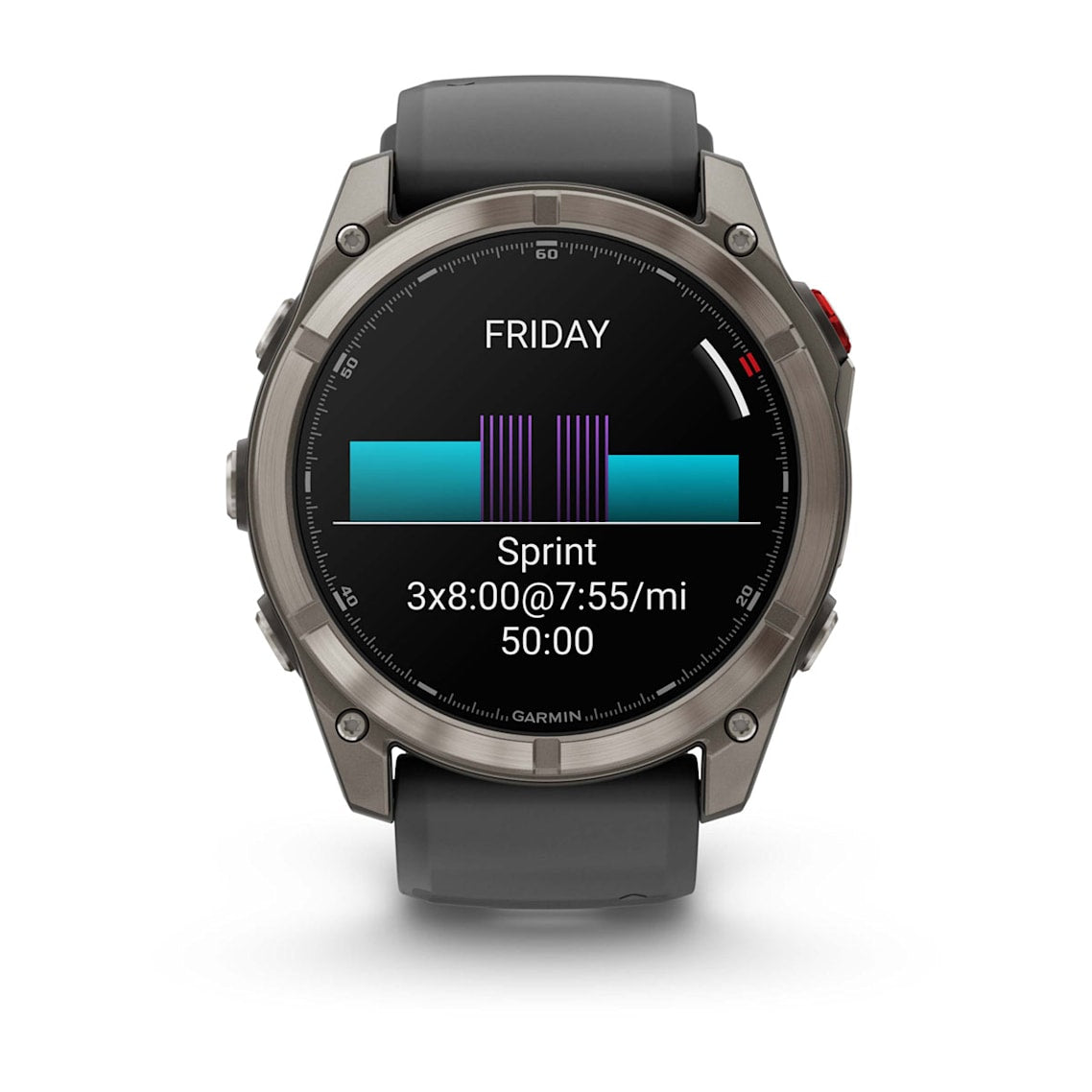 fēnix® 8 Pro – 51 mm AMOLED Sapphire Titanium with Graphite/Black Silicone Band