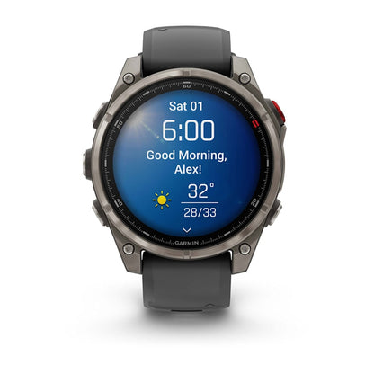 fēnix® 8 Pro – 47 mm, AMOLED Sapphire Titanium with Graphite/Black Silicone Band