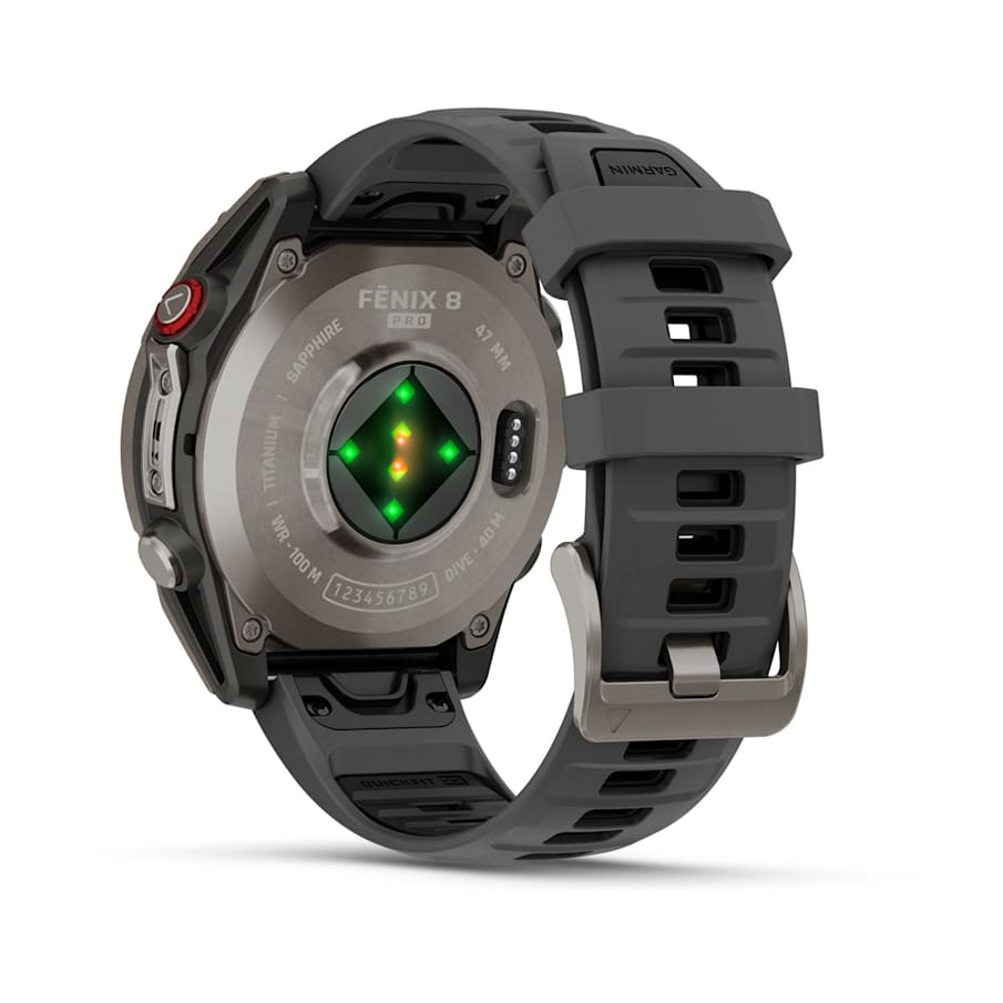 fēnix® 8 Pro – 47 mm, AMOLED Sapphire Titanium with Graphite/Black Silicone Band