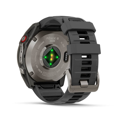 fēnix® 8 Pro – 51 mm AMOLED Sapphire Titanium with Graphite/Black Silicone Band