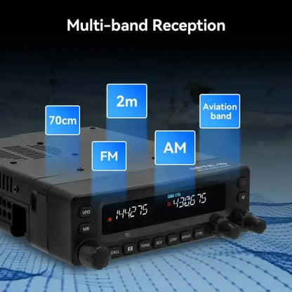 Retevis MA1 50W Dual Band Mobile Ham Radio w/ Wide-Band Receive