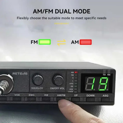 Retevis MB2 40 Channel AM/FM "Plug-and-Play" CB Radio