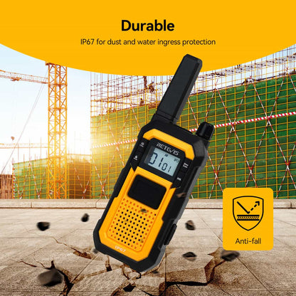 Retevis RB48 Premium Heavy Duty Full Power License Free Construction Job-site Two Way Walkie Talkie Radio