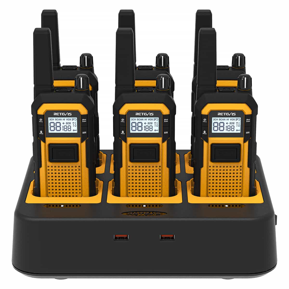 Retevis RB48 Premium Heavy Duty Full Power License Free Construction Job-site Two Way Walkie Talkie Radio