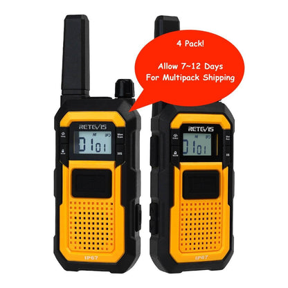 Retevis RB48 Premium Heavy Duty Full Power License Free Construction Job-site Two Way Walkie Talkie Radio