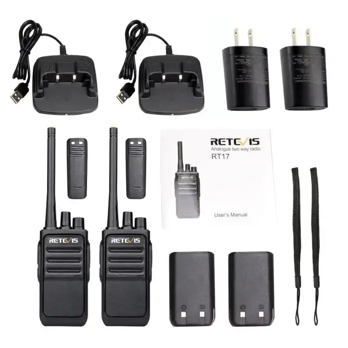 Retevis RT17 Premium GMRS License Free Business Hospitality Retail Restaurant Two Way Walkie Talkie Radio - 2 Pack