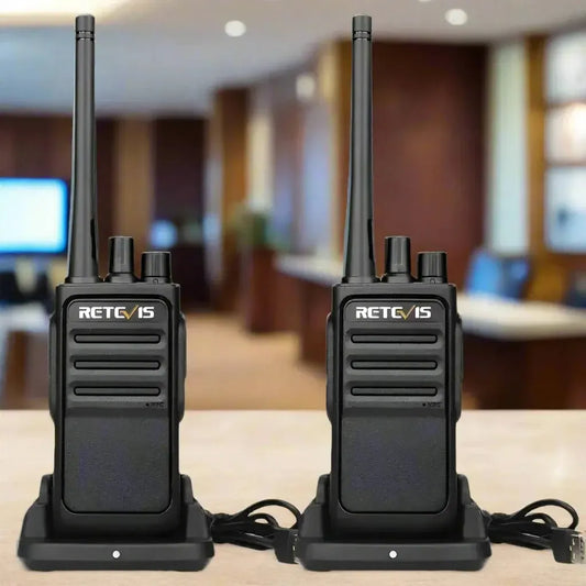 Retevis RT17 Premium GMRS License Free Business Hospitality Retail Restaurant Two Way Walkie Talkie Radio - 2 Pack