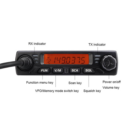 Retevis RT98 15W Mini VHF (2-Meter) Mobile Ham Radio